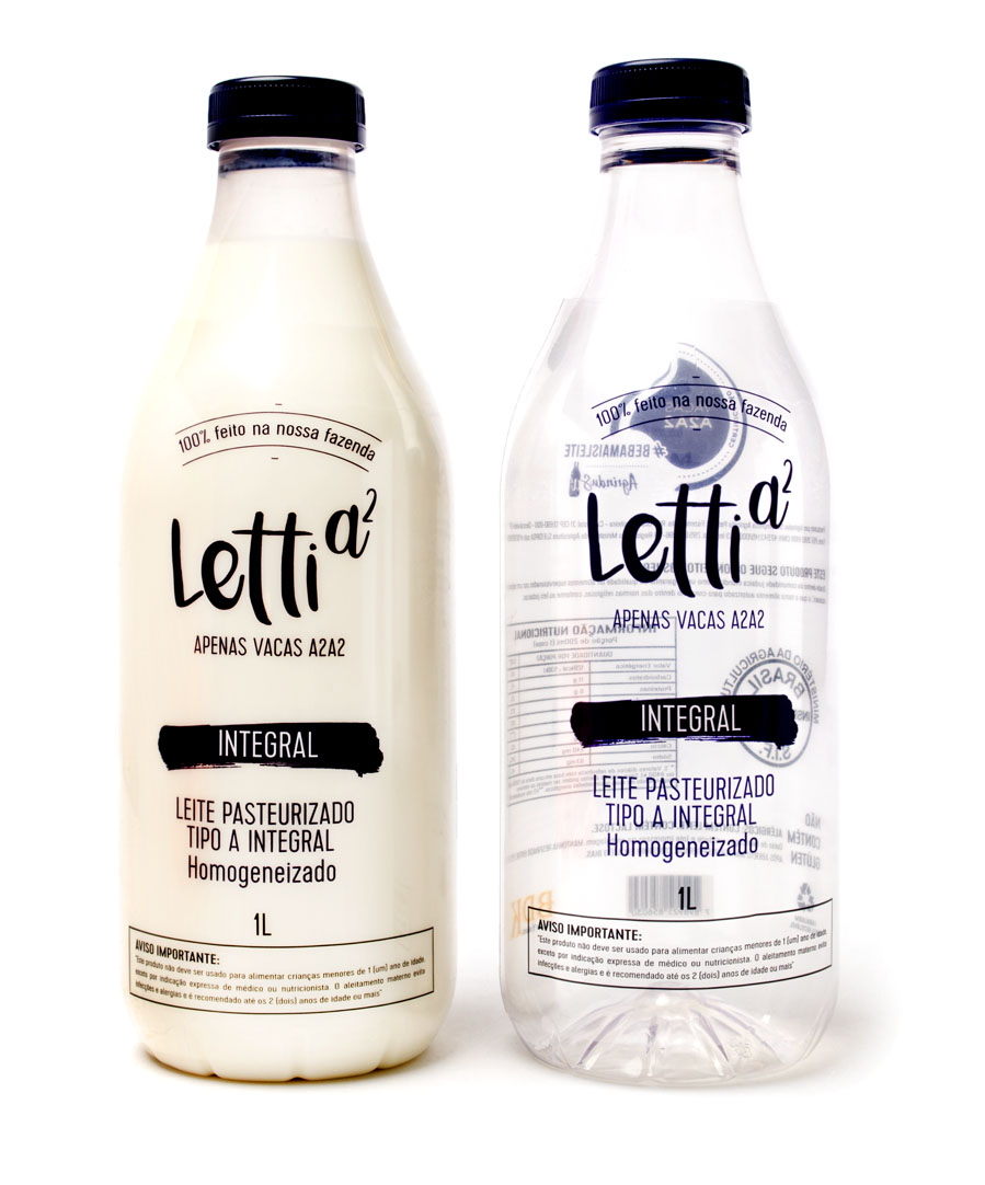 <span style = 'font-size:120%; font-weight: bold;'>Leite Letti a2</span><br>Conversão da embalagem do leite fresco antes na garrafa de HDPE para garrafa e rótulo em PET 100% recicláveis e que mant...
