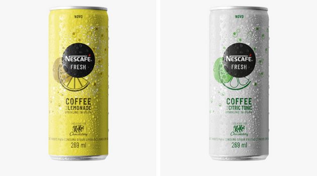 <span style = 'font-size:120%; font-weight: bold;'>Nescafé Fresh</span><br>A Nestlé lança o Nescafé Fresh, uma infusão de café gelado levemente gaseificado, com os sabores frutas cítricas com tôn...