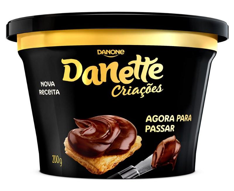 <span style = 'font-size:120%; font-weight: bold;'>Danette Criações</span><br>A Danone lançou uma nova versão de sua famosa sobremesa achocolatada: o Danette Criações, uma pasta para passar no pão o...