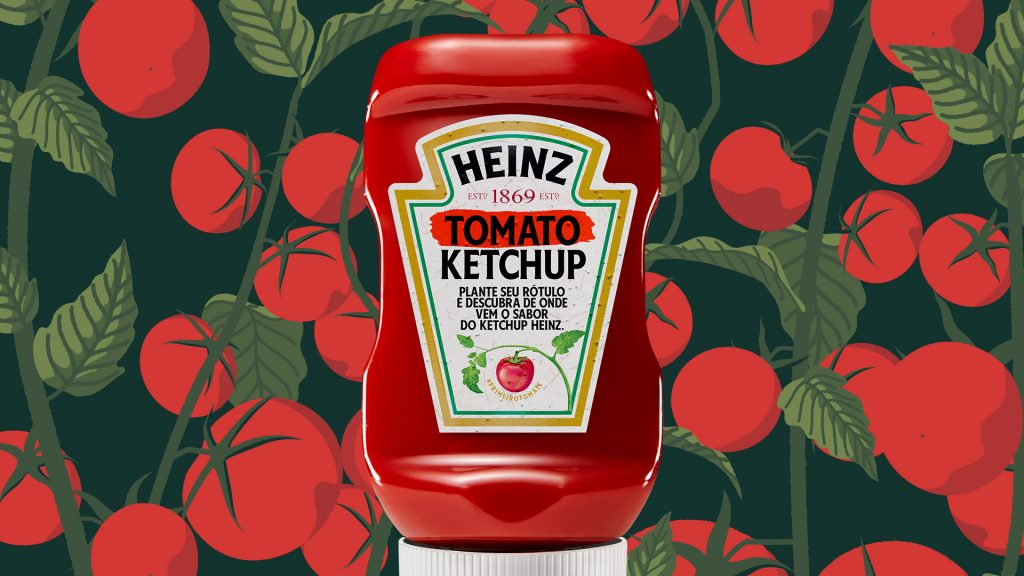 <span style = 'font-size:120%; font-weight: bold;'>Heinz - Rótulo Plantável</span><br>Pensando em evidenciar o principal ingrediente do ketchup, a Heinz convida os consumidores a conhecerem parte do seu sab...