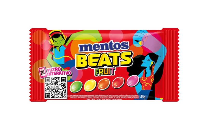 <span style = 'font-size:120%; font-weight: bold;'>Mentos Beats ganha nova embalagem e versão interativa</span><br>A Mentos, marca de balas pertencente à Perfetti Van Melle, acaba de lançar o novo Beats. A nova versão das balas de frut...