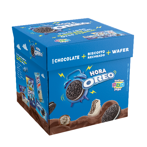 <span style = 'font-size:120%; font-weight: bold;'>Caixa de chocolates da Oreo vira tabuleiro de jogo</span><br>m parceria de com a Oreo, a Lacta apresenta o Hora Oreo, junção de chocolate, biscoito e wafer em uma só caixa de papel ...