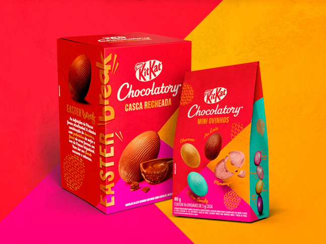 <span style = 'font-size:120%; font-weight: bold;'>KitKat Chocolatory apresenta produtos inéditos para Páscoa </span><br>Mini Ovinhos com os sabores de Algodão Doce, Morango, Churros e Chocolate ao leite, essa é só uma das novidades que a Ki...