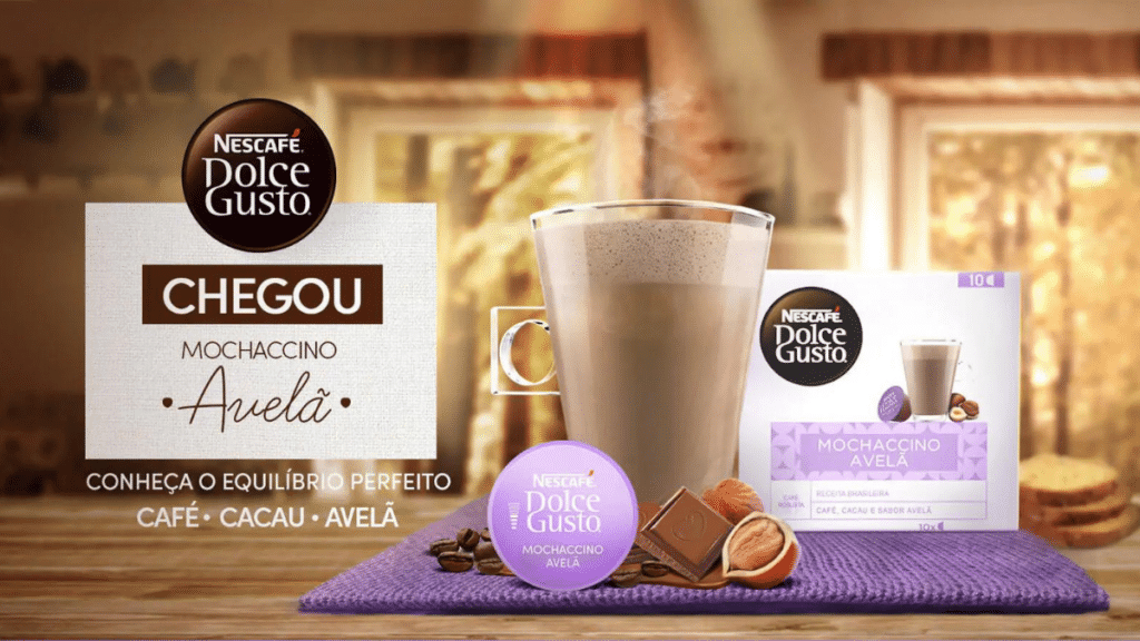 <span style = 'font-size:120%; font-weight: bold;'>Nescafé Dolce Gusto apresenta cápsulas de Mochaccino Avelã</span><br>A Nescafé Dolce Gusto está trazendo mais um sabor para os amantes de café, agora a marca amplia seu portfólio e apresent...