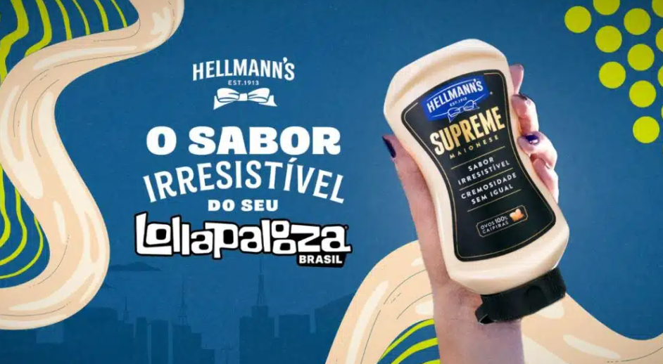 <span style = 'font-size:120%; font-weight: bold;'>Hellmann’s entra para o time de marcas presentes no Lollapalooza Brasil 2024</span><br>Buscando ampliar sua presença no universo da música, a Hellmann’s anunciou será a marca de molhos oficial do Lollapalooz...