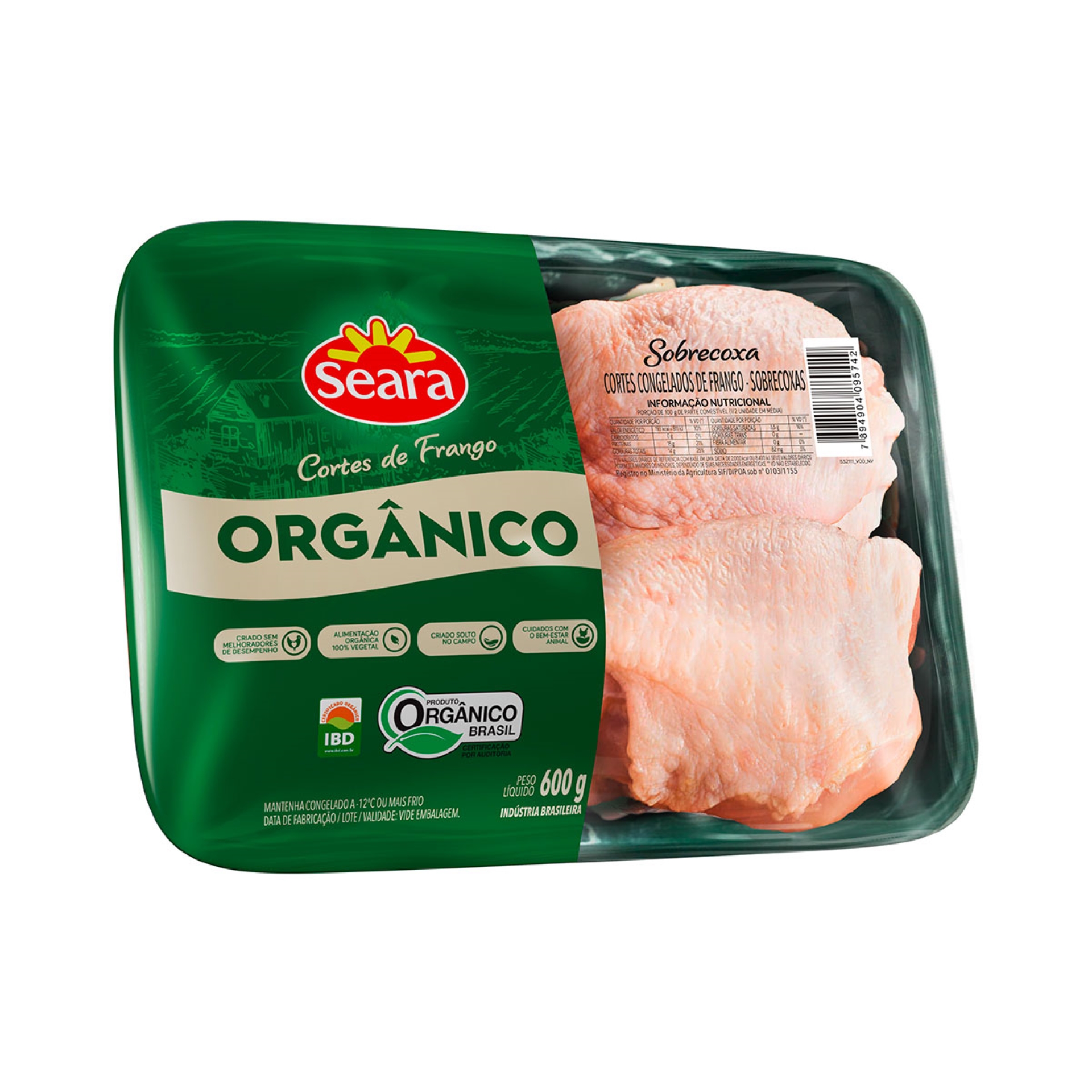 <span style = 'font-size:120%; font-weight: bold;'>Bandejas funcionais em PET da linha Cortes Frango Orgânico Seara</span><br>Substituição das bandejas convencionais de EPS por bandejas PET com alvéolos de ângulos invertidos aplicados no fundo pa...