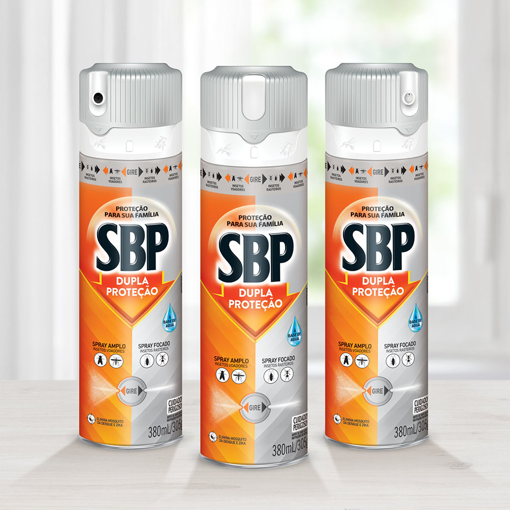 <span style = 'font-size:120%; font-weight: bold;'>SBP Dupla Proteção</span><br>SBP Dupla Proteção é o primeiro aerossol do mercado brasileiro de pesticida que possui uma tampa duplo jato. São dois sp...