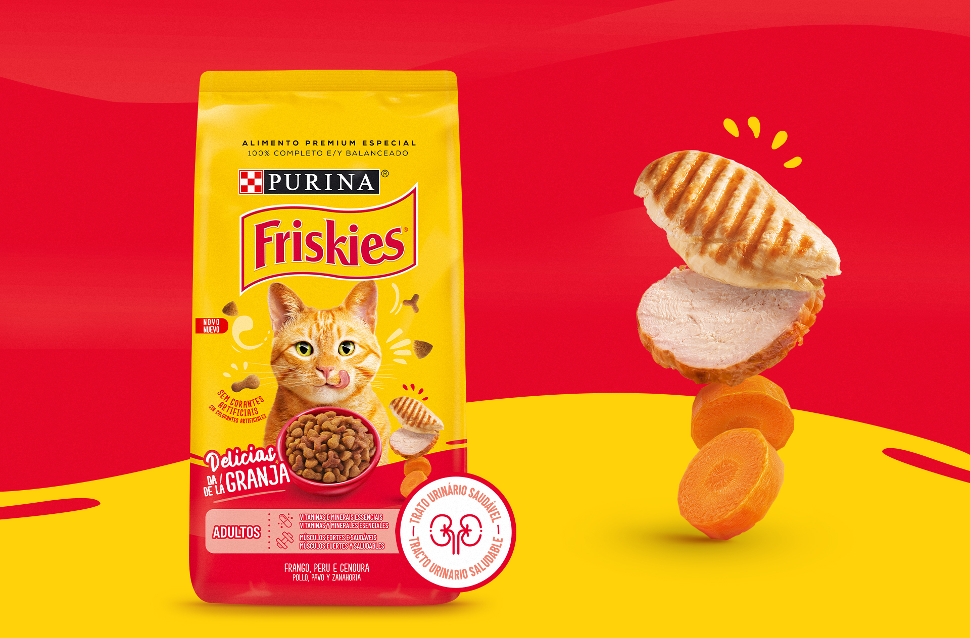 <span style = 'font-size:120%; font-weight: bold;'>Redesign Linha Friskies</span><br>O novo conceito de Friskies® apresenta uma arquitetura de informação e benefícios mais simplificada e eficiente. Um proj...