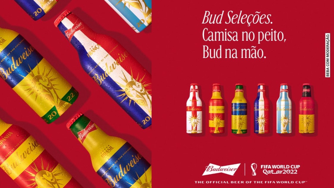 <span style = 'font-size:120%; font-weight: bold;'>Bud Seleções</span><br>A Budweiser, cerveja oficial da Copa do Mundo no Catar, apresenta novidades ao mercado. A marca traz de volta à Bud Sele...